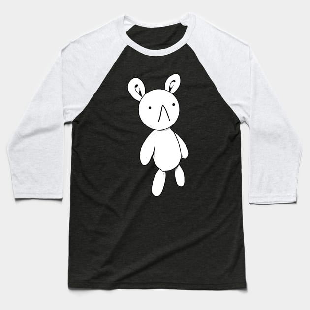 White Rabbit Bunny Sketch Style Meiruko Baseball T-Shirt by XTUnknown